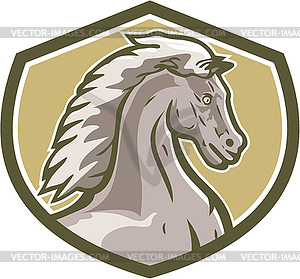 Colt Horse Head Side Shield Retro - vector image