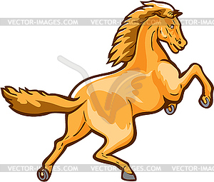 Colt Horse Prancing Rear Retro - vector EPS clipart