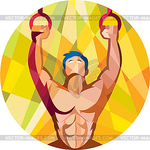 Cross-fit Training Weights Ring Circle Low Polygon - vector clip art