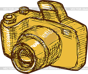 Digital Camera Drawing - vector clipart