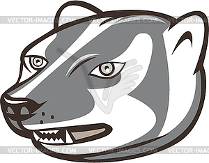 Badger Head Side Cartoon - vector image