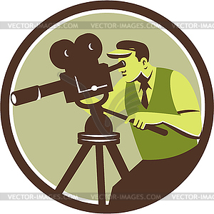 Cameraman Director Vintage Camera Retro - vector image