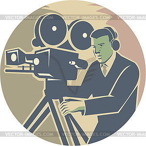 Cameraman Moviemaker Vintage Camera Retro - vector clip art