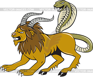 Chimera Attacking Side Cartoon - vector clipart / vector image