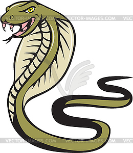 Cobra Viper Snake Attacking Cartoon - vector clipart