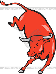 Техас Longhorn Red Bull Прыжки Мультяшный - изображение в векторе / векторный клипарт