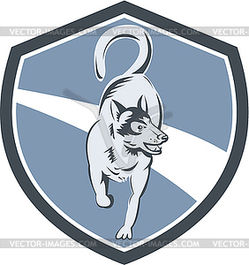 Husky Dog Crest Retro - vector image