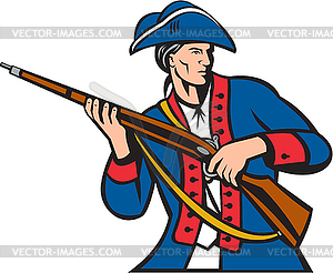 American Patriot Militia Musket Retro - vector clip art