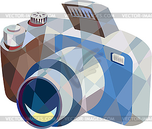 Camera DSLR Low Polygon - vector image