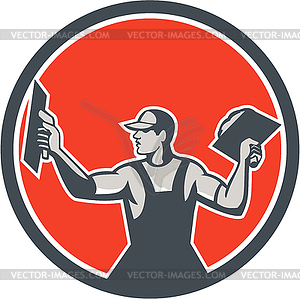 Plasterer Masonry Trowel Circle Retro - vector clip art