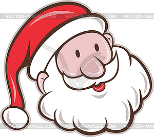 Santa Claus Father Christmas Head Smiling Cartoon - vector clipart