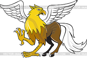 Hippogriff Prancing Cartoon - color vector clipart