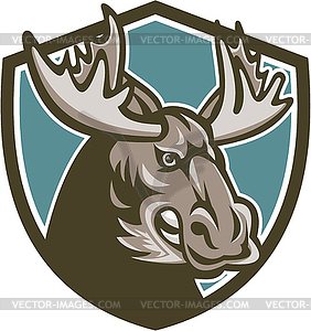 Angry Moose Mascot Shield - vector image