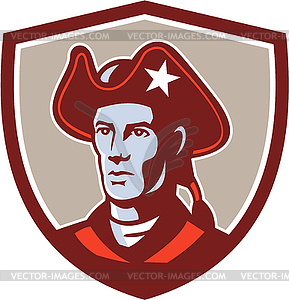 American Patriot Minuteman Head Crest Retro - vector clipart