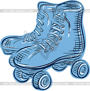 Roller Skates Vintage Etching - vector clipart