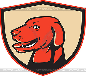 Labrador Golden Retriever Dog Head Shield Retro - stock vector clipart