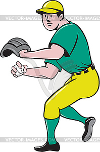 American Baseball Player OutFielder Throwing Ball - royalty-free vector clipart