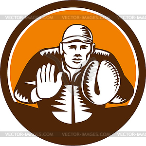 Baseball Catcher Gloves Circle Woodcut - vector clipart