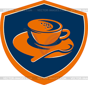 Кофе Кубок Чайная ложка Крест Ретро - изображение в векторе
