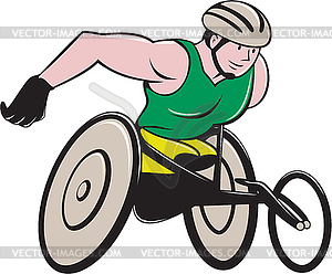 Wheelchair Racer Racing - vector clip art