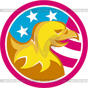 Американский белоголовый орлан флаг США Круг Ретро - клипарт Royalty-Free