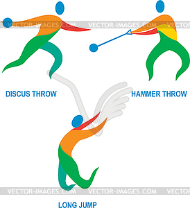 Hammer Throw Discus Throw Long Jump Icon - vector image