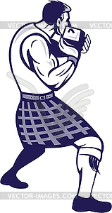 Scotsman Weight Throw Retro - vector image