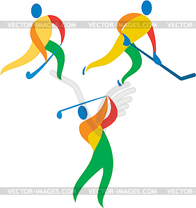 Field Hockey Ice Hockey Golf Icon - vector image