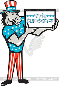 Vote Democrat Donkey Mascot Standing Cartoon - vector clipart