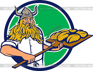 Viking Baker Peel Dough Circle Retro - vector clipart