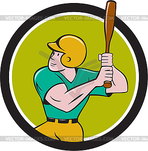 Baseball Player Batting Circle Cartoon - vector image