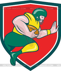 American Football Running Back Charging Crest - vector clipart