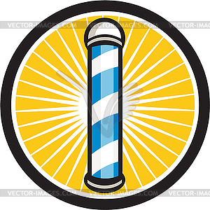 Barber Pole Circle Retro - vector clipart