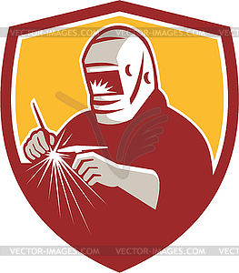 Tig Welder Welding Crest Retro - vector clip art