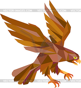 Peregrine Falcon Swooping Low Polygon - vector image