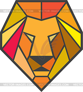 Lion Head Low Polygon - vector image