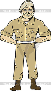 Ranger Standing Attention Cartoon - vector clipart