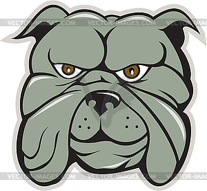 Bulldog Head Cartoon - vector image