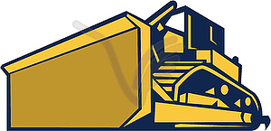 Bulldozer Low Angle Retro - vector image