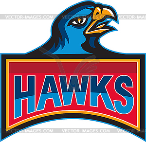 Hawk Head Side Retro - vector image