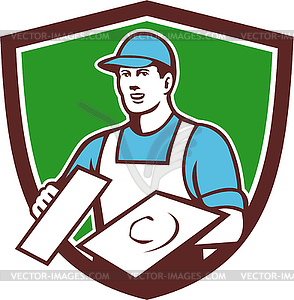 Plasterer Masonry Trowel Crest Retro - vector clip art