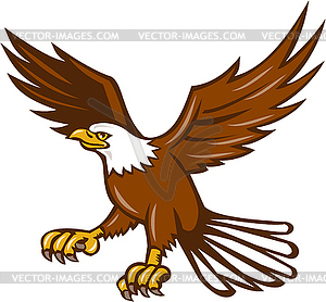 American Eagle Swooping Retro - vector image