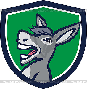 Donkey Head Shouting Crest Retro - vector clipart