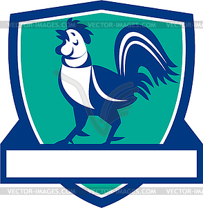 Chicken Rooster Crowing Shield Retro - vector clipart