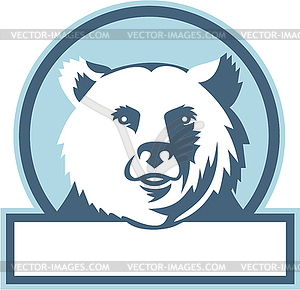 California Grizzly Bear Head Smiling Circle Retro - vector image