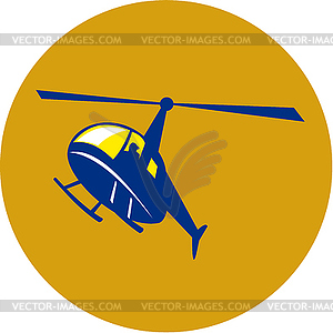 Helicopter Chopper Flying Circle Retro - vector clip art