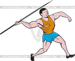 Javelin Throw Track and Field Cartoon - vector image