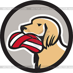 English Setter Dog Head Deflated Volleyball Circle - vector image