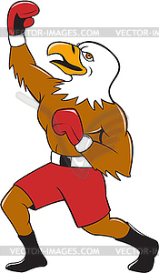 Bald Eagle Boxer Pumping Fist Cartoon - vector clipart