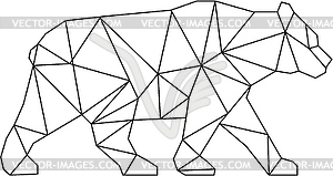 American Black Bear Black and White Low Polygon - vector clip art